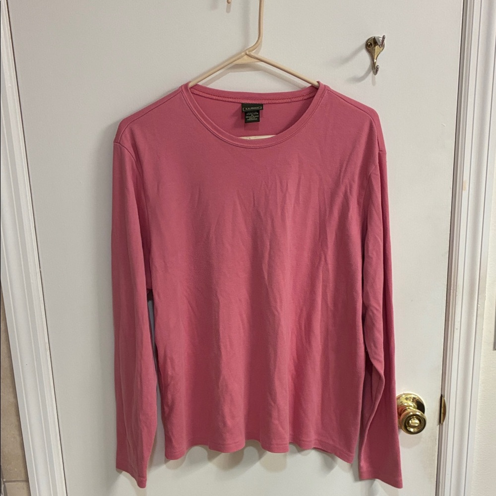 L.L. Bean Pink Long Sleeve Tee Sz XL